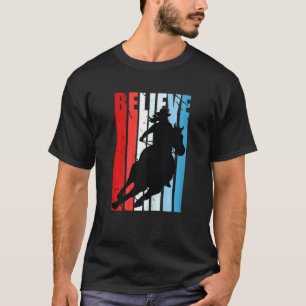 Womens Barrel Racing Horse Riding Cute Red White B T-Shirt