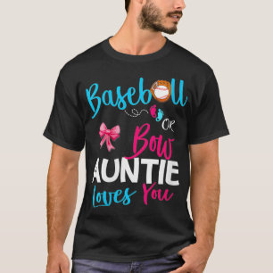 Womens Baseball Gender Reveal TeamBaseball or Bow  T-Shirt