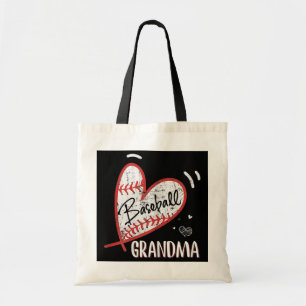 Womens Baseball Grandma Lovers Heart Baseball Tote Bag