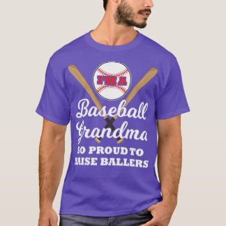 Womens Baseball grandma so proud to raise ballers  T-Shirt