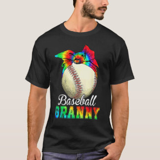 Womens Baseball Granny Tie Dye Mother's Day T-Shirt