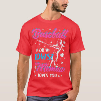 Womens Baseball Or Bows Memaw Loves You Gender Rev T-Shirt