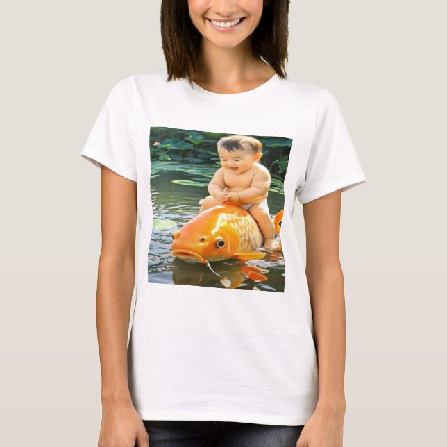 Women's Basic T-Shirt – Colourful Digital Design | (Front)