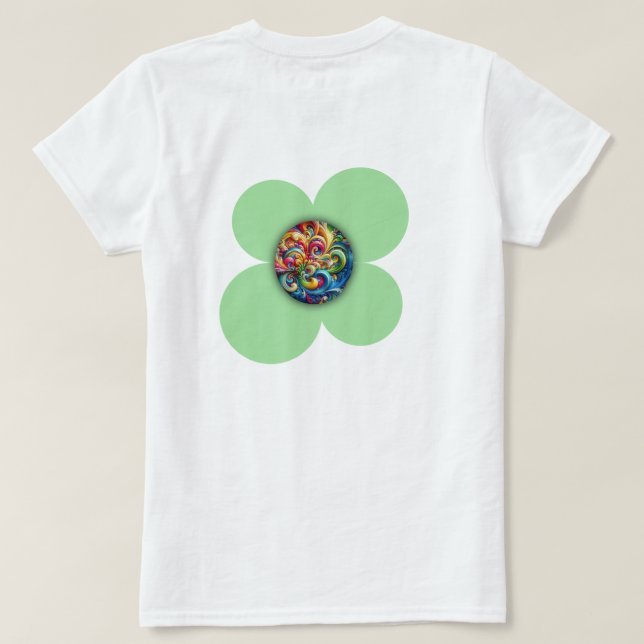 Womens Basic T-shirt Flower  (Design Back)
