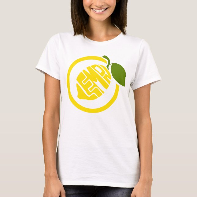 Women's Basic T-Shirt Lemon Typography (Front)