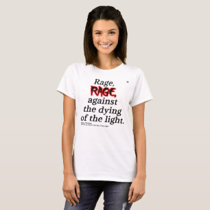 Women's Basic White Dylan Thomas Quote Tee