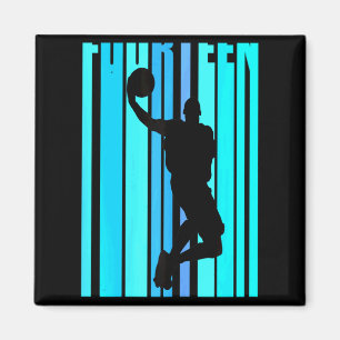 Womens basketball 14th birthday boy mens dad retro magnet