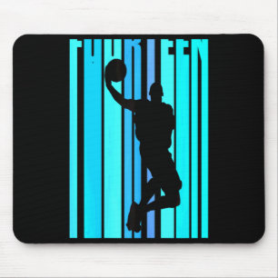 Womens basketball 14th birthday boy mens dad retro mouse pad