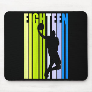 Womens basketball 18th birthday boy mens dad retro mouse pad