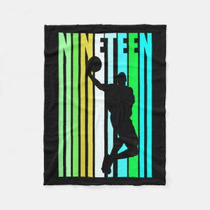 Womens basketball 19th birthday boy mens dad retro fleece blanket