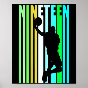 Womens basketball 19th birthday boy mens dad retro poster