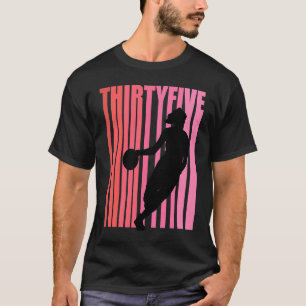 Womens Basketball 35th Birthday Retro 35 Sunset Si T-Shirt