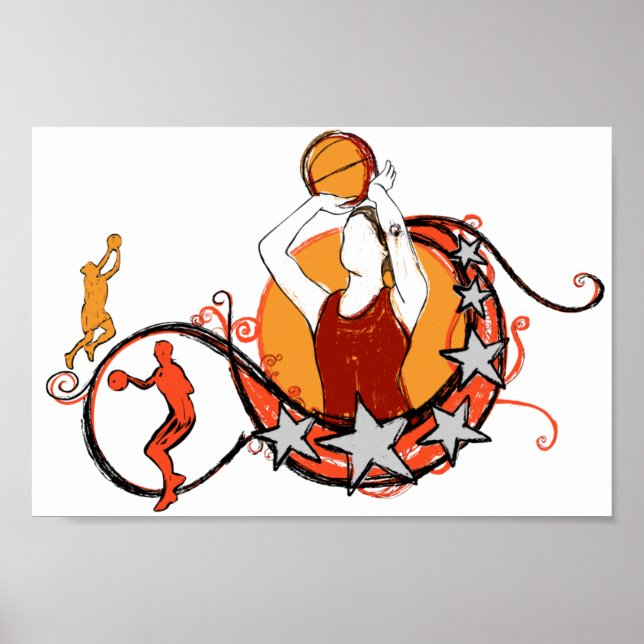 Women's Basketball Illustration Poster (Front)