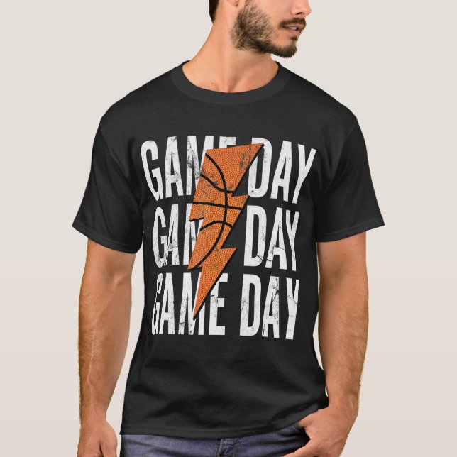 Womens Basketball Mum Leopard Game Day Mother'S Da T-Shirt (Front)