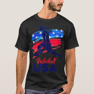 Womens Basketball USA Support Team Basketball Lov T-Shirt
