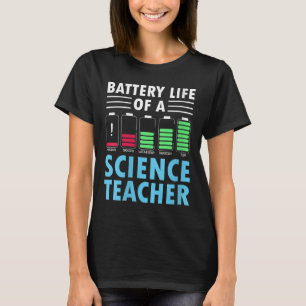 Womens Battery Life Weekly Cycle For Funny Science T-Shirt