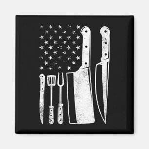 Women's bbq usa flag patriotic fourth of july magnet