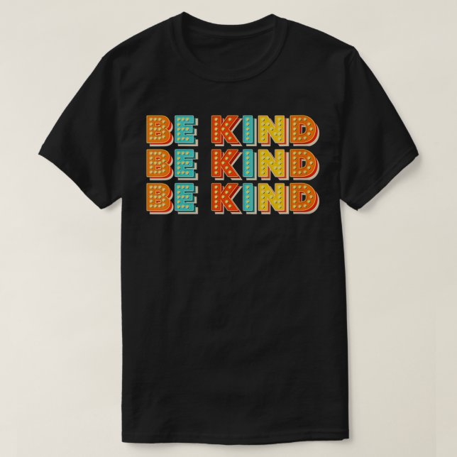 Womens Be Kind Letter Print in Lights VNeck  T-Shirt (Design Front)