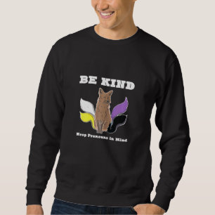Womens Be Kind Nonbinary Flag Enby Genderqueer Non Sweatshirt