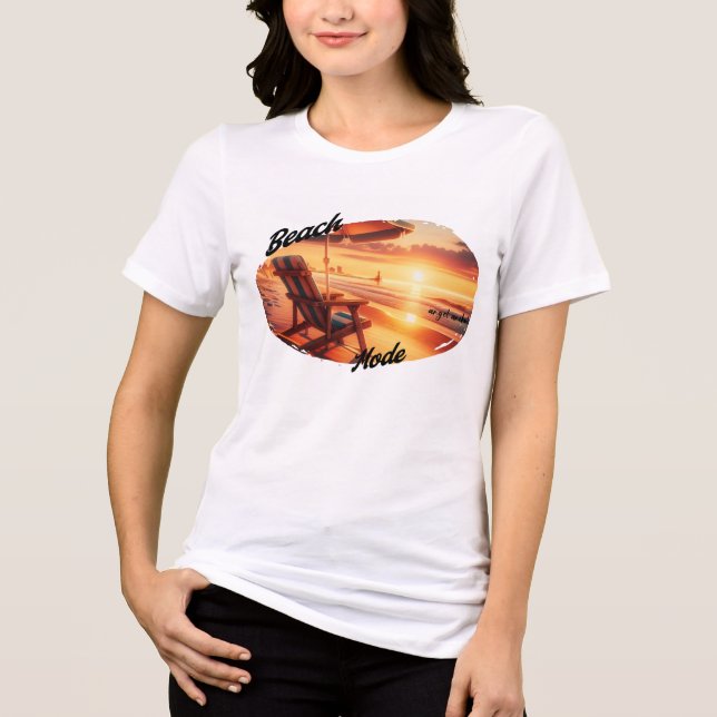 women's  ( beach mode ) cute tee  (Front)