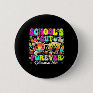 Womens Beach Retired Life Retirement 2026 Educator 6 Cm Round Badge
