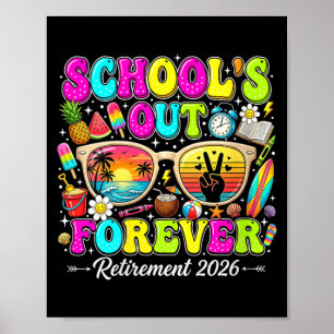 Womens Beach Retired Life Retirement 2026 Educator Poster
