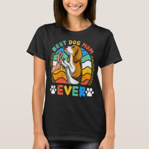 Womens Beagle Best Dog Mum Ever Dog Retro T-Shirt