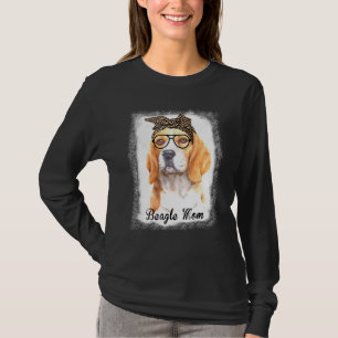 Womens Beagle Mum Leopard Bleached Dog Pet T-Shirt
