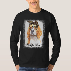 Womens Beagle Mum Leopard Bleached Dog Pet T-Shirt