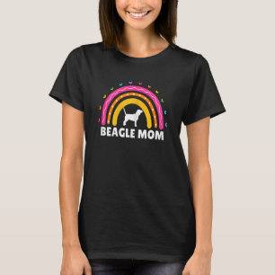 Womens Beagle Mum Rainbow Cute Beagle Dog  Owner W T-Shirt