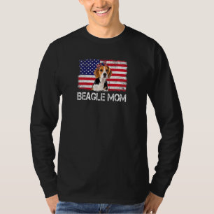 Womens Beagle Mum Us Flag 4th Of July Patriotic Wo T-Shirt