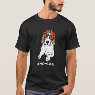 Womens Beagle Polka Dot Bandanna Mum Life Mothers T-Shirt