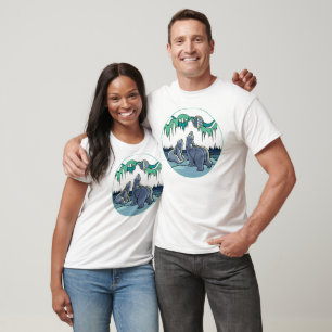 Women's Bear Art T-shirt  Polar Bear Ladies Shirts