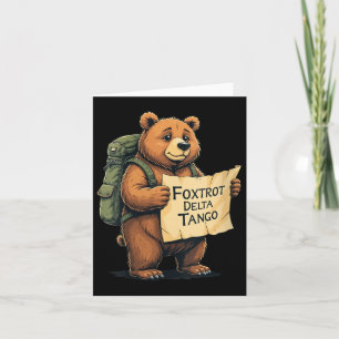 Womens Bear Foxtrots Deltas Tangos Funny Bear Foxt Card