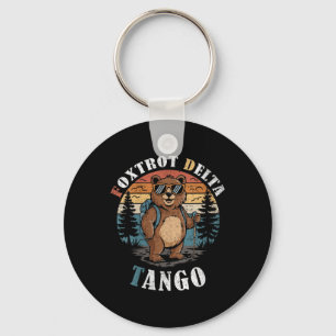 Womens Bear Foxtrots Deltas Tangos Funny Bear V-ne Key Ring