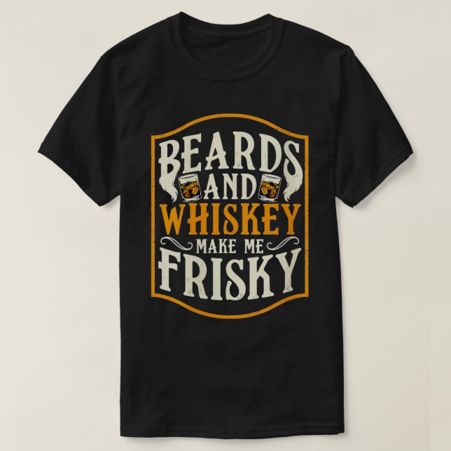 Womens Beards Make Me Frisky Funny Lover Gift VNec T-Shirt (Design Front)