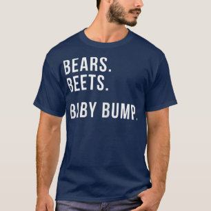 Womens Bears Beets Baby Bump Funny Pregnancy Annou T-Shirt