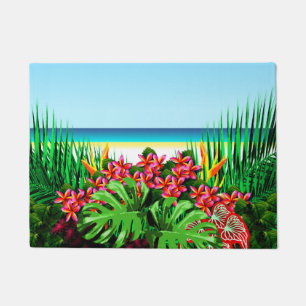 Women's Beautiful Bright Tropical Paradise Beach Doormat