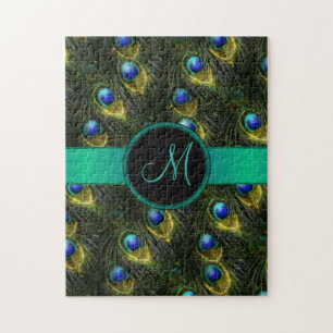 Women's Beautiful Fantasy Sparkly Peacock Feather Jigsaw Puzzle