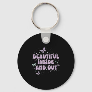 Womens Beautiful Inside And Out Cute Butterfly Lav Key Ring