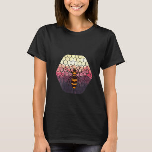 Womens Bee On Honeycomb  Honey Bee Beekeeper T-Shirt