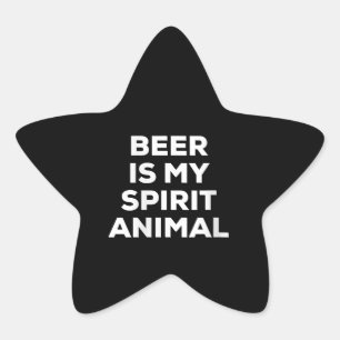 Womens Beer Is My Spirit Animal Star Sticker