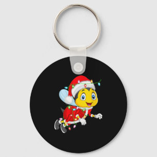 Womens Bees Christmas Lights Santa Costume Cute An Key Ring