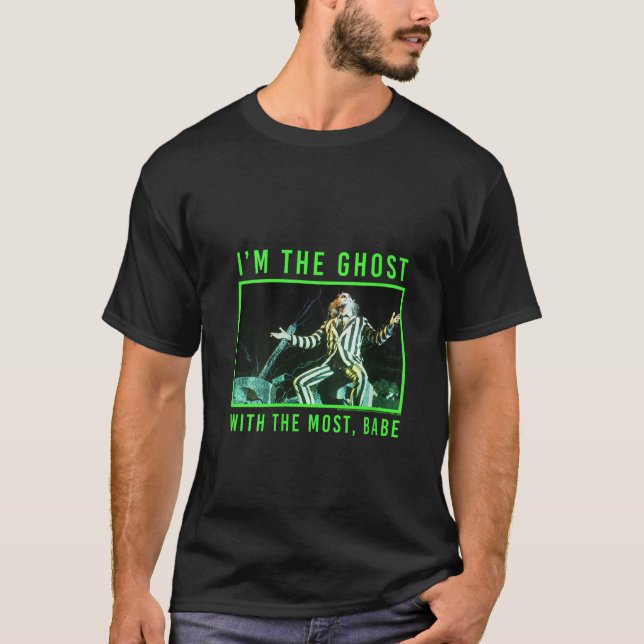 Womens Beetlejuice I m The Ghost With The Most Bab T-Shirt (Front)
