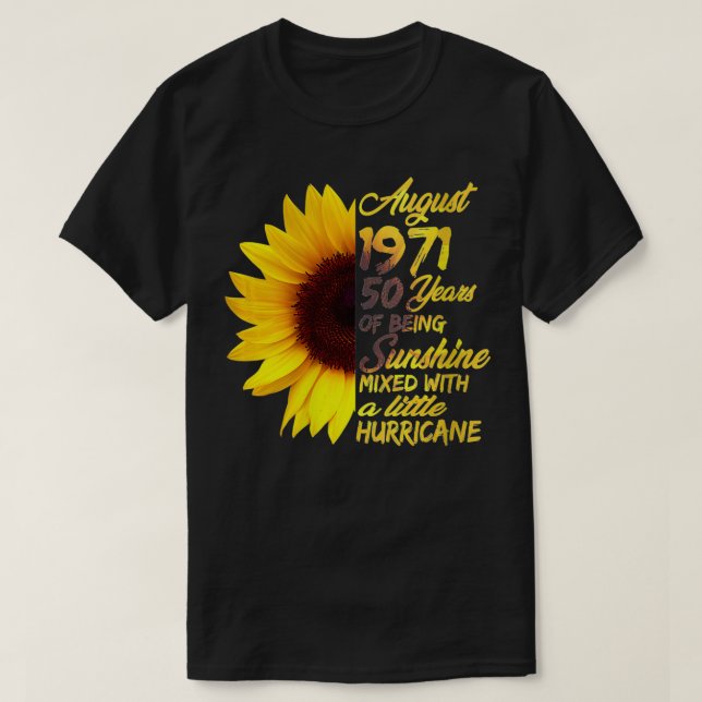Womens Being Sunshine 50th Birthday Gift August 19 T-Shirt (Design Front)
