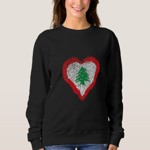 Womens Beirut Lebanon Heart Lebanese Flag Symbol Sweatshirt