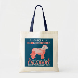 Womens Bernedoodle Mum Baby Funny Bernedoodle Dog Tote Bag
