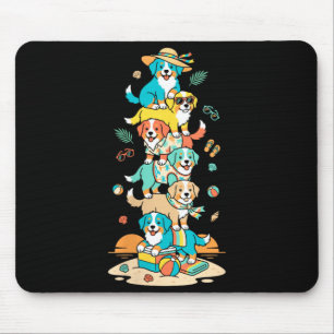 Womens Bernese Mountain Summer Vacation Beach Kids Mouse Pad