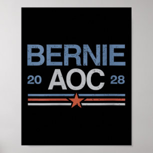 Womens Bernie Sanders And Aoc V-neck  Poster