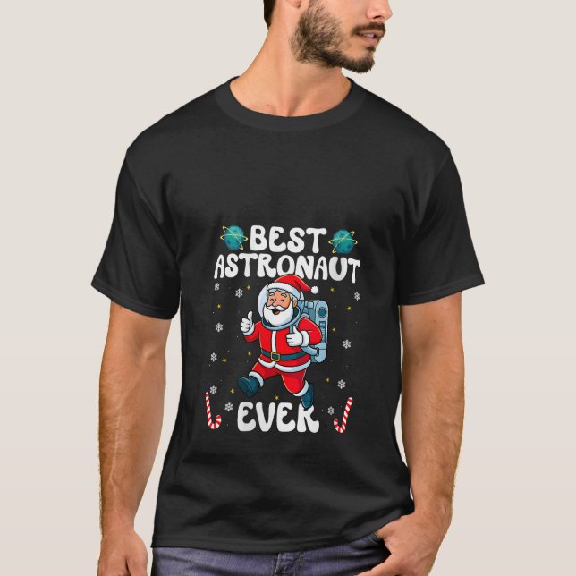 Womens Best Astronaut Ever Christmas Basketball Ho T-Shirt (Front)